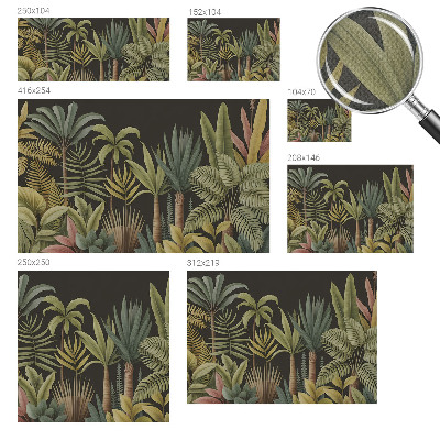 Stick-on wall mural with a tropical jungle design