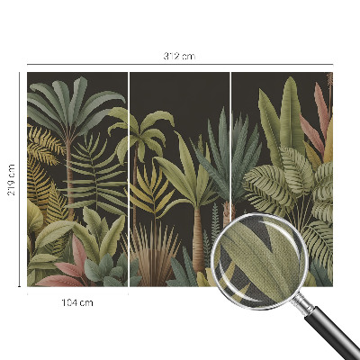 Stick-on wall mural with a tropical jungle design