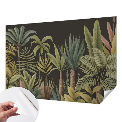 Stick-on wall mural with a tropical jungle design