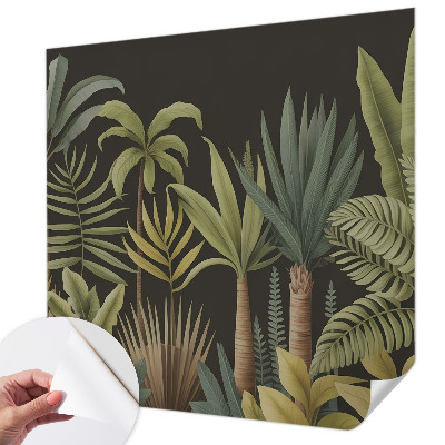 Stick-on wall mural with a tropical jungle design