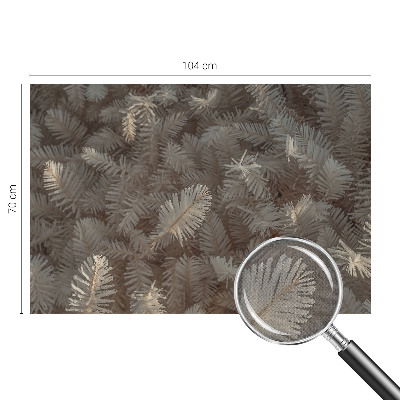 Peel and stick wall mural for living room featuring frosty twig motifs