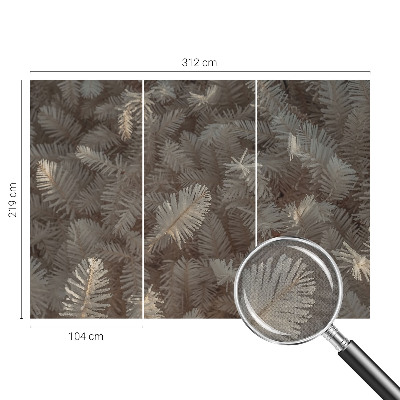 Peel and stick wall mural for living room featuring frosty twig motifs
