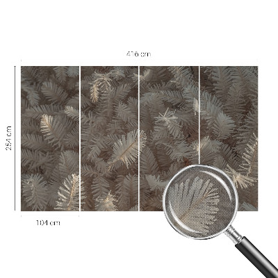 Peel and stick wall mural for living room featuring frosty twig motifs