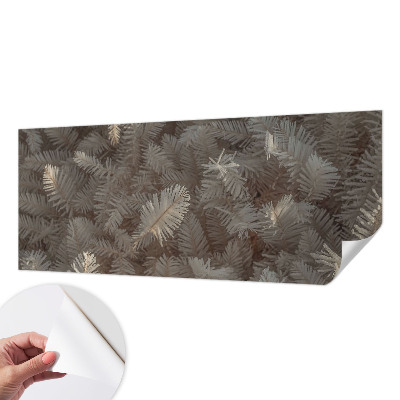 Peel and stick wall mural for living room featuring frosty twig motifs