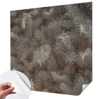 Peel and stick wall mural for living room featuring frosty twig motifs