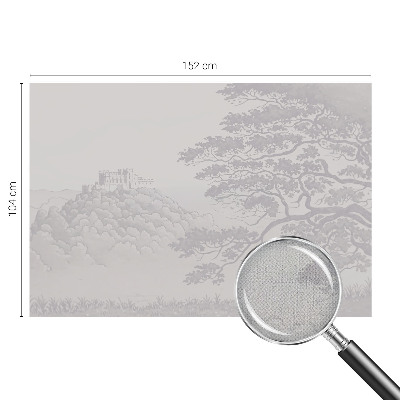Removable wall mural wallpaper with a castle landscape design