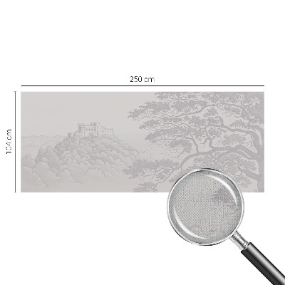 Removable wall mural wallpaper with a castle landscape design