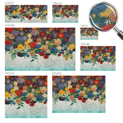 Peel and stick wall mural for bedroom with colorful floral motif