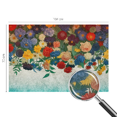 Peel and stick wall mural for bedroom with colorful floral motif