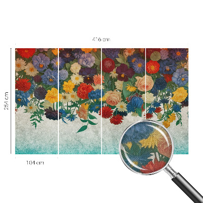 Peel and stick wall mural for bedroom Colorful flowers