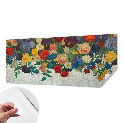 Peel and stick wall mural for bedroom Colorful flowers