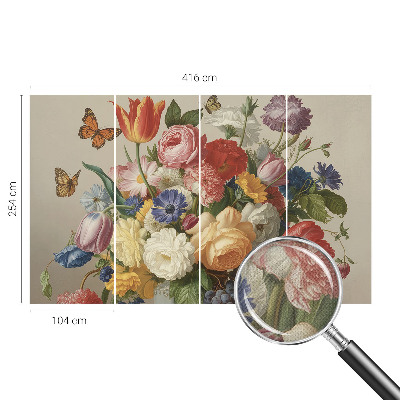 3D wall mural Flowers and butterflies