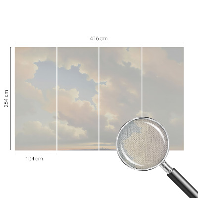 Peel and stick wall mural for kids' room with a pastel sky design