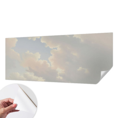Peel and stick wall mural for kids' room with a pastel sky design