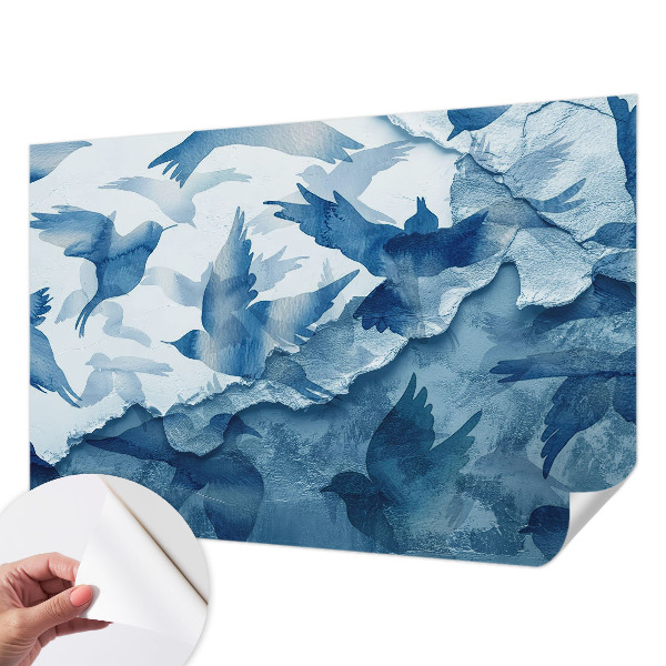Nursery wall mural with a dynamic birds design