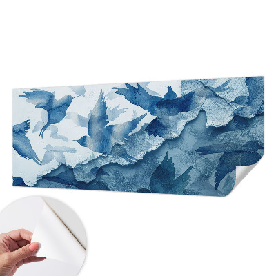 Nursery wall mural with a dynamic birds design