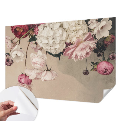3D photo wallpaper mural with a romantic floral design