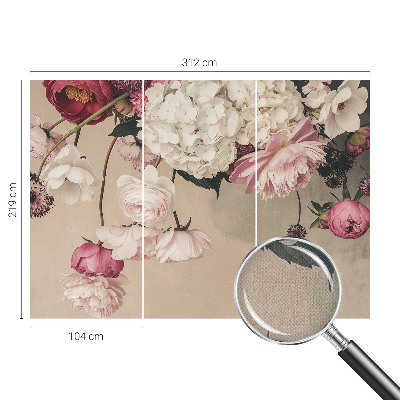 3D photo wallpaper mural with a romantic floral design