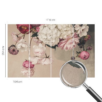 3D photo wallpaper mural with a romantic floral design