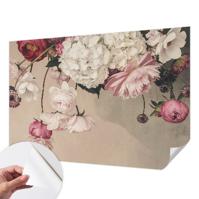 3D photo wallpaper mural with a romantic floral design