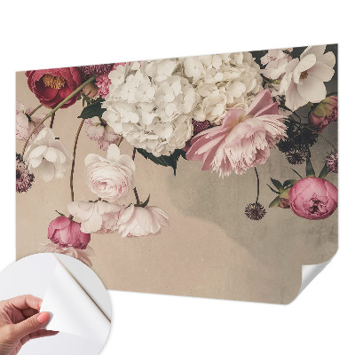 3D photo wallpaper mural with a romantic floral design