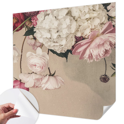 3D photo wallpaper mural with a romantic floral design