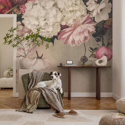 3D photo wallpaper mural Romantic flowers