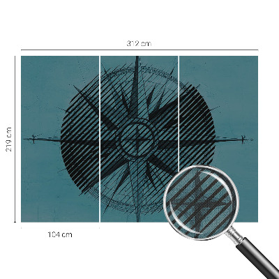 Children's wall mural Marine compass