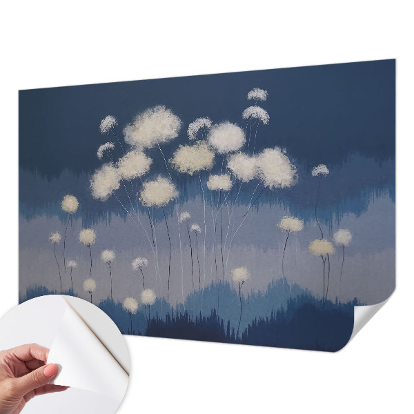 Baby room wall mural White dandelions