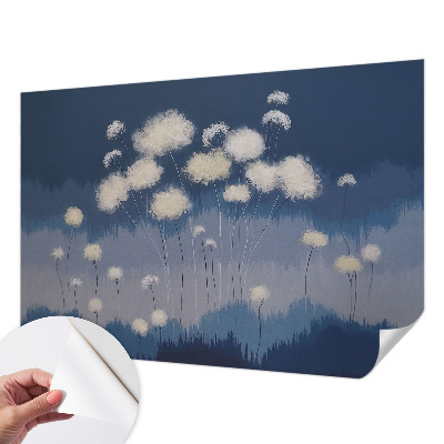 Baby room wall mural White dandelions