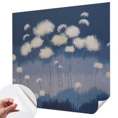 Baby room wall mural White dandelions