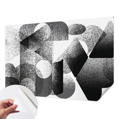 Peel and stick wall mural with a geometric shapes design