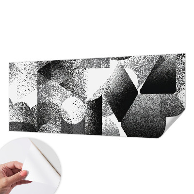 Peel and stick wall mural with a geometric shapes design