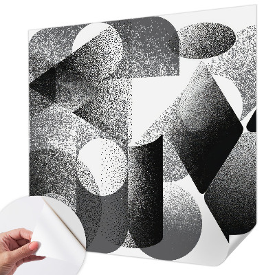 Peel and stick wall mural with a geometric shapes design
