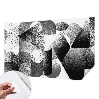 Peel and stick wall mural with a geometric shapes design