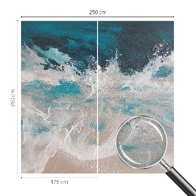 Peel and stick wallpaper mural with an ocean waves design