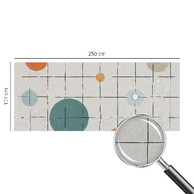 Self-adhesive wall mural with a colored circles design
