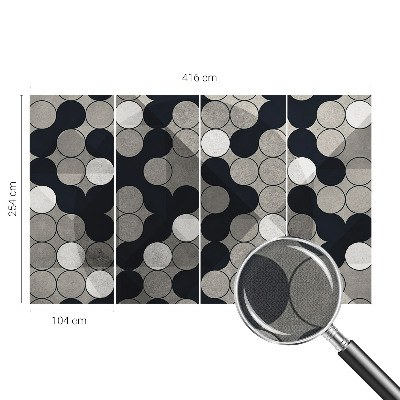 Self-adhesive photo wallpaper with a geometric circles pattern