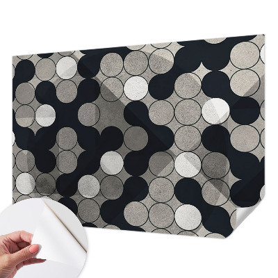 Self-adhesive photo wallpaper with a geometric circles pattern