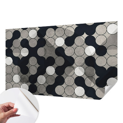 Self-adhesive photo wallpaper with a geometric circles pattern