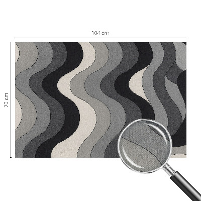 Stick-on wall mural with a gray wave pattern