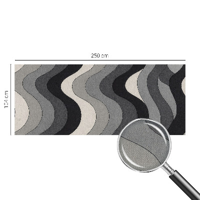 Stick-on wall mural with a gray wave pattern