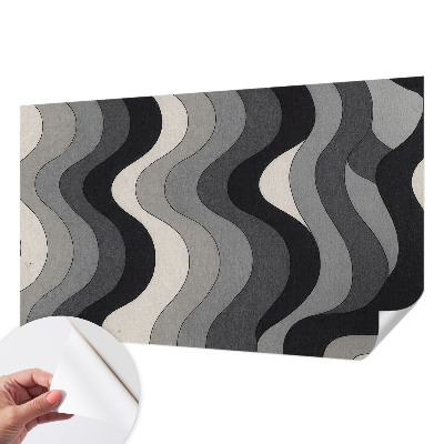 Stick-on wall mural Gray waves