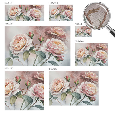 Removable wall mural wallpaper with a pastel rose pattern