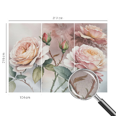 Removable wall mural wallpaper Pastel roses