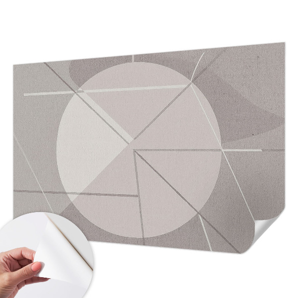 Removable wall mural with an abstract geometric design