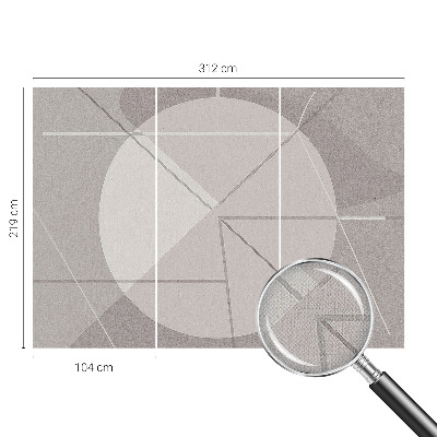Removable wall mural with an abstract geometric design