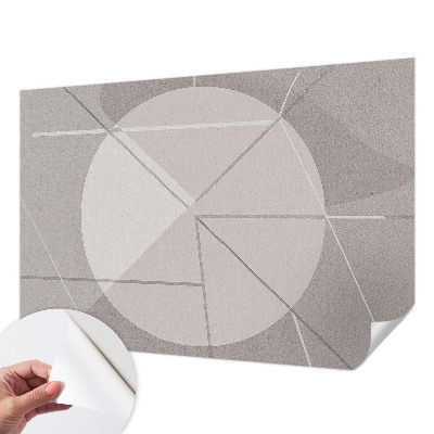 Removable wall mural with an abstract geometric design