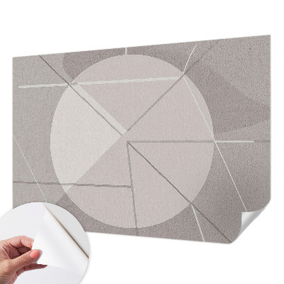 Removable wall mural with an abstract geometric design