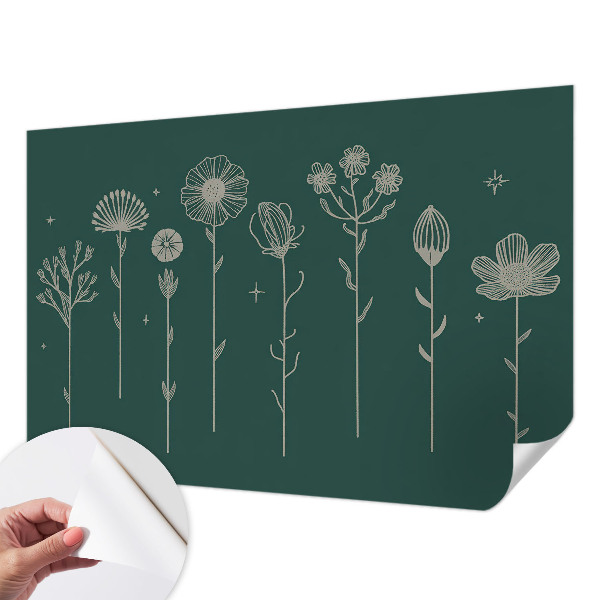 Peel and stick wall mural with a subtle floral pattern suitable for living rooms